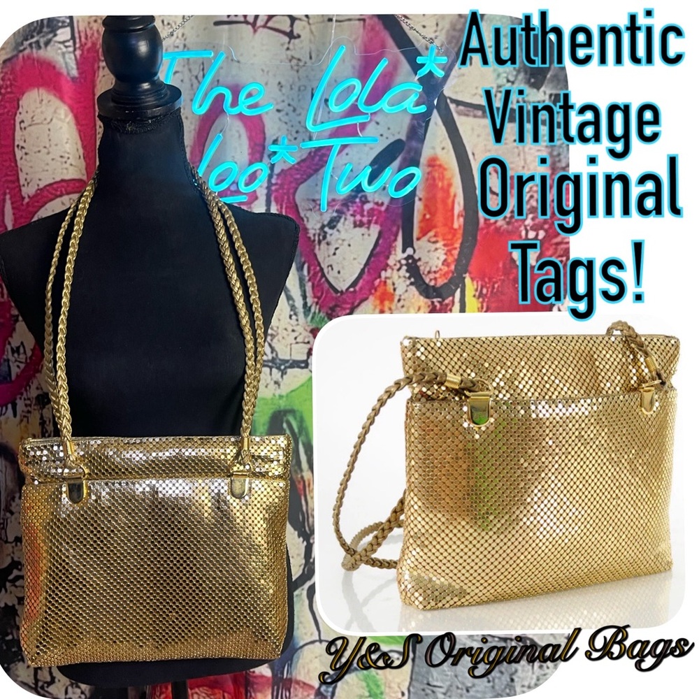 Vintage With Original Tags! Y & S Original Gold Metallic Chainmail Art Deco Bag